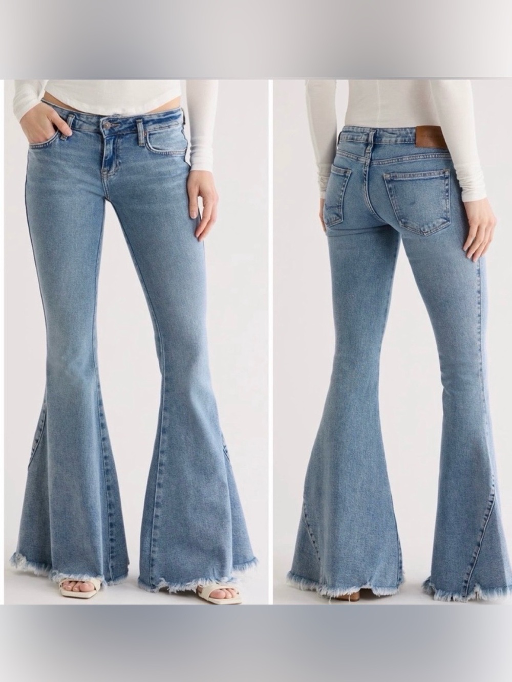 Free People We The Free Emre Low Rise Flare Jeans Blue Bell Bottom Size 31
